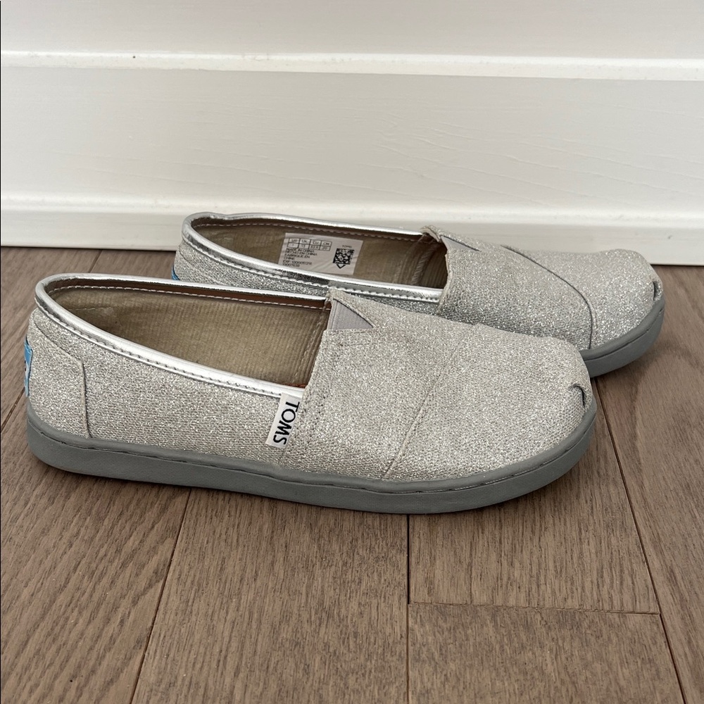 TOMS Sparkling Silver Casual Slip-Ons